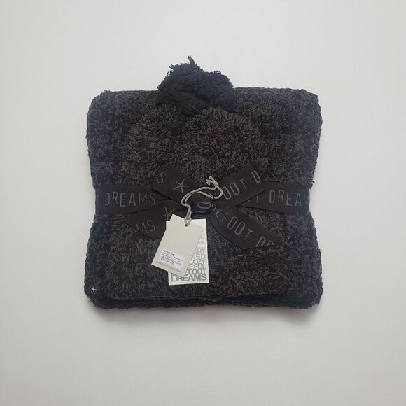 Barefoot Dreams Pom Pom Beanie & Scarf Set Espresso/Cocoa One Size Winter Gift - Picture 7 of 16